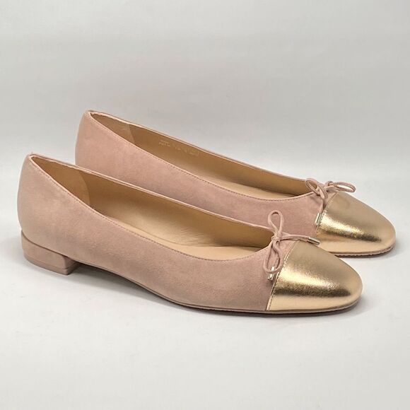 Stuart Weitzman Cap Toe Suede Ballet Flats size 9.5 - Picture 1 of 12